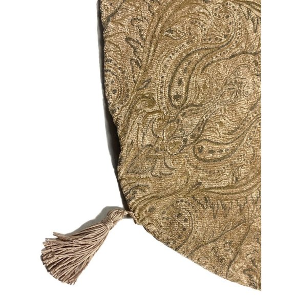 Set 4 Valances Luxury Window Treatments Short Curtains Tan Tassels Tapestry - Picture 5 of 6